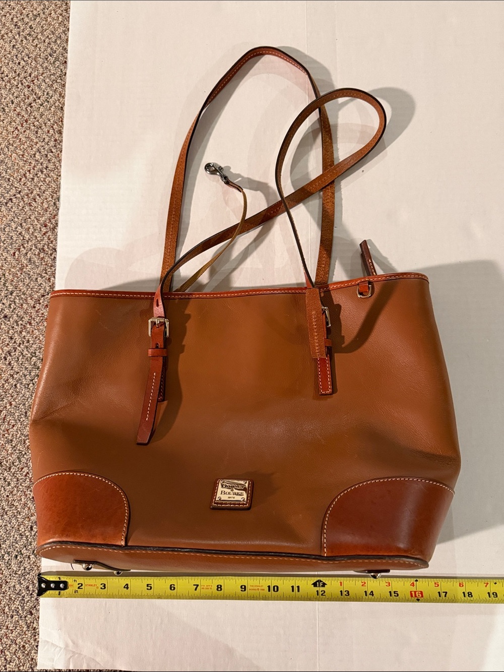 Dooney & Bourke Chestnut Brown Leather Tote - Picture 6 of 7